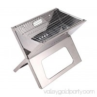 Stainless Steel&nbsp;BBQ Charcoal X Grill&nbsp;Compact Notebook Portable & Folding Tailgating Stowaway Fire   